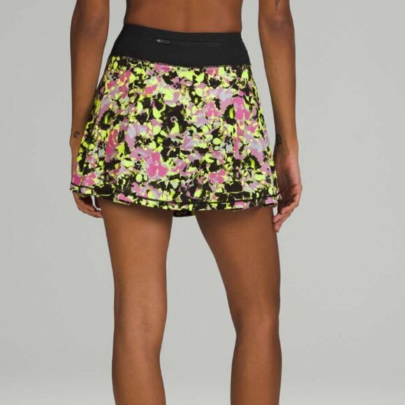 Lululemon Pace Rival Mid-Rise Skirt *Tall Inflected Highlight Yellow Multi / Bla - Picture 8 of 8